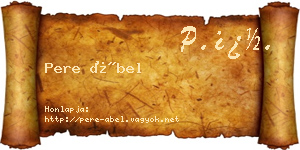 Pere Ábel névjegykártya