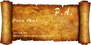 Pere Ábel névjegykártya